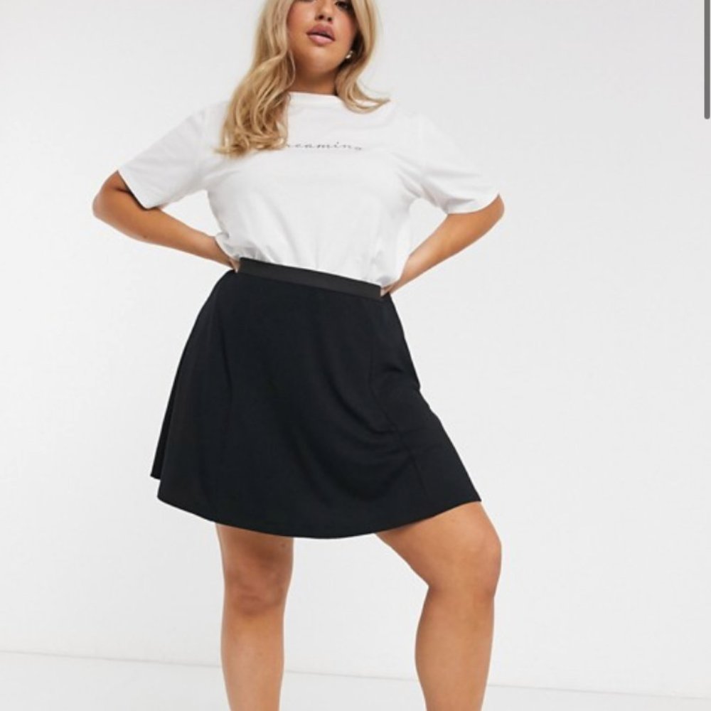 ASOS Curve Flippy Mini Skirt in Black